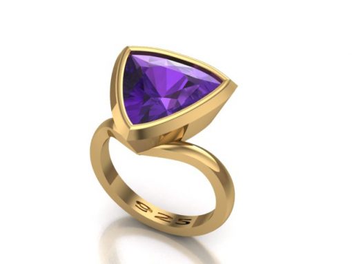 Trillion Ring with Amethyst